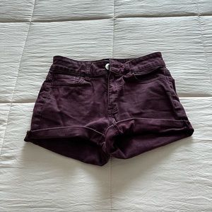 Maroon short shorts